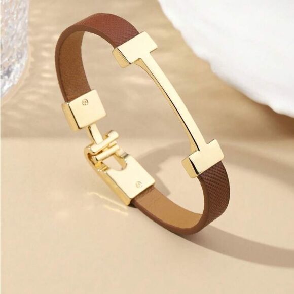 Gold and Brown Women's Bracelet - Picture 1 of 6